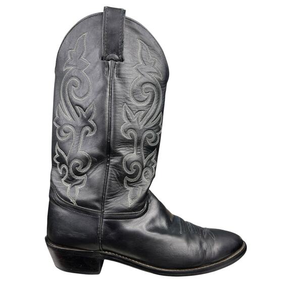 Justin Men’s Black Leather Narrow Western Cowboy Boot Size US 13 B - Picture 1 of 10